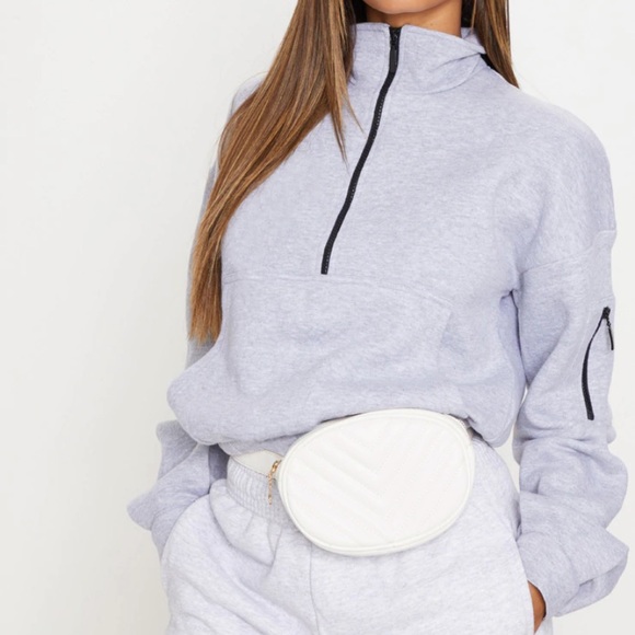 Grey Pretty Little Thing quarter zip sweatshirt - Picture 4 of 4